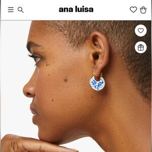 Ana Luisa Jewelry Ana Luisa Hana Marble Blue Enamel Earrings